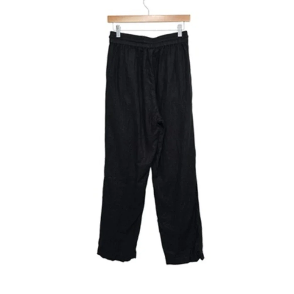 Xirena Black 100% Linen Wide Leg Drawstring Pants‎ Size Medium Relaxed Casual